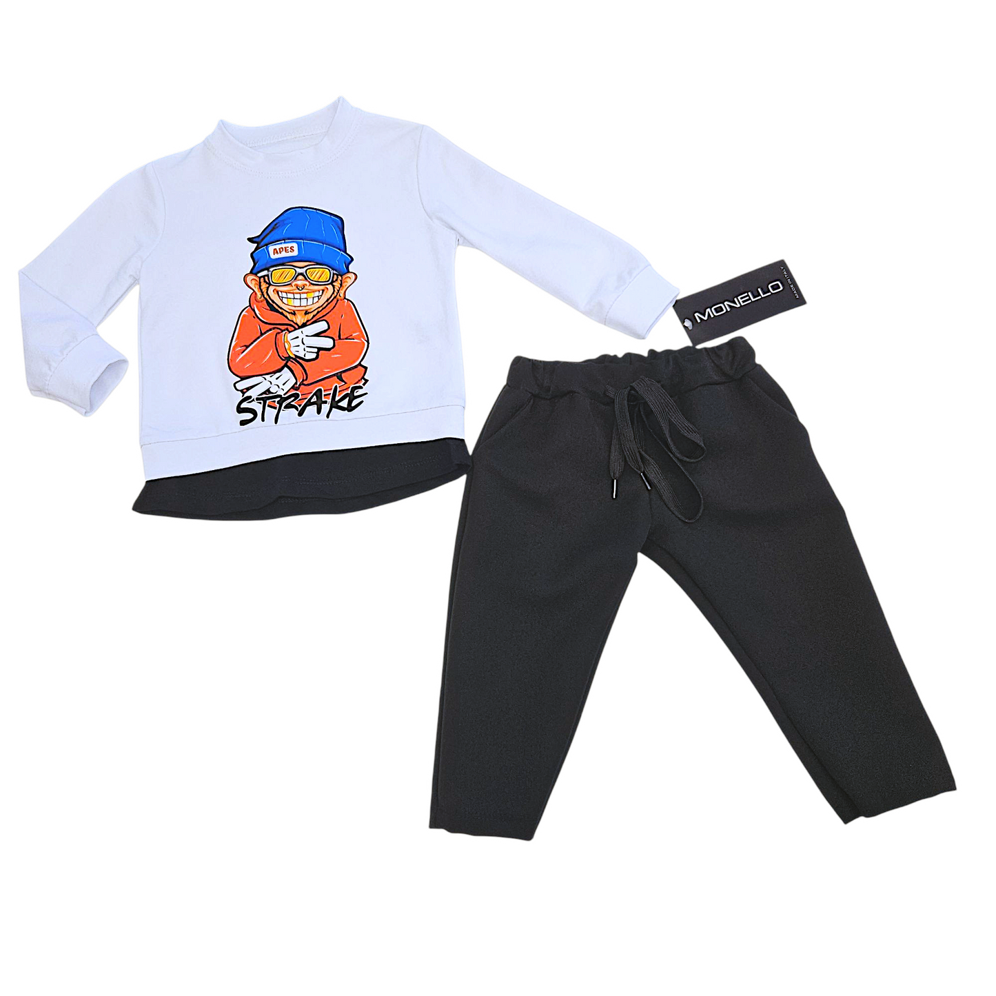 Completo MONELLO in cotone 9-36 mesi, made in Italy