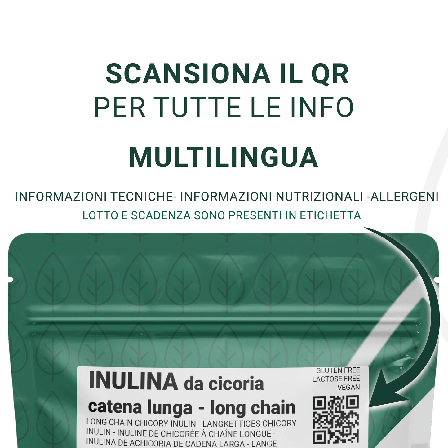 Inulina a catena lunga in polvere pura - 150gr - Origine Europa