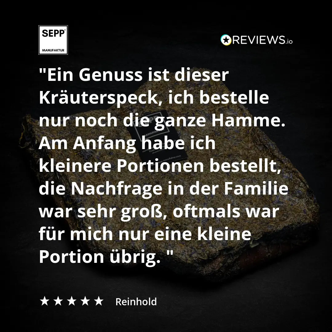 SEPP' Kräuterspeck - 'Die Ganze Hamme' - Premium - Versand kostenlos