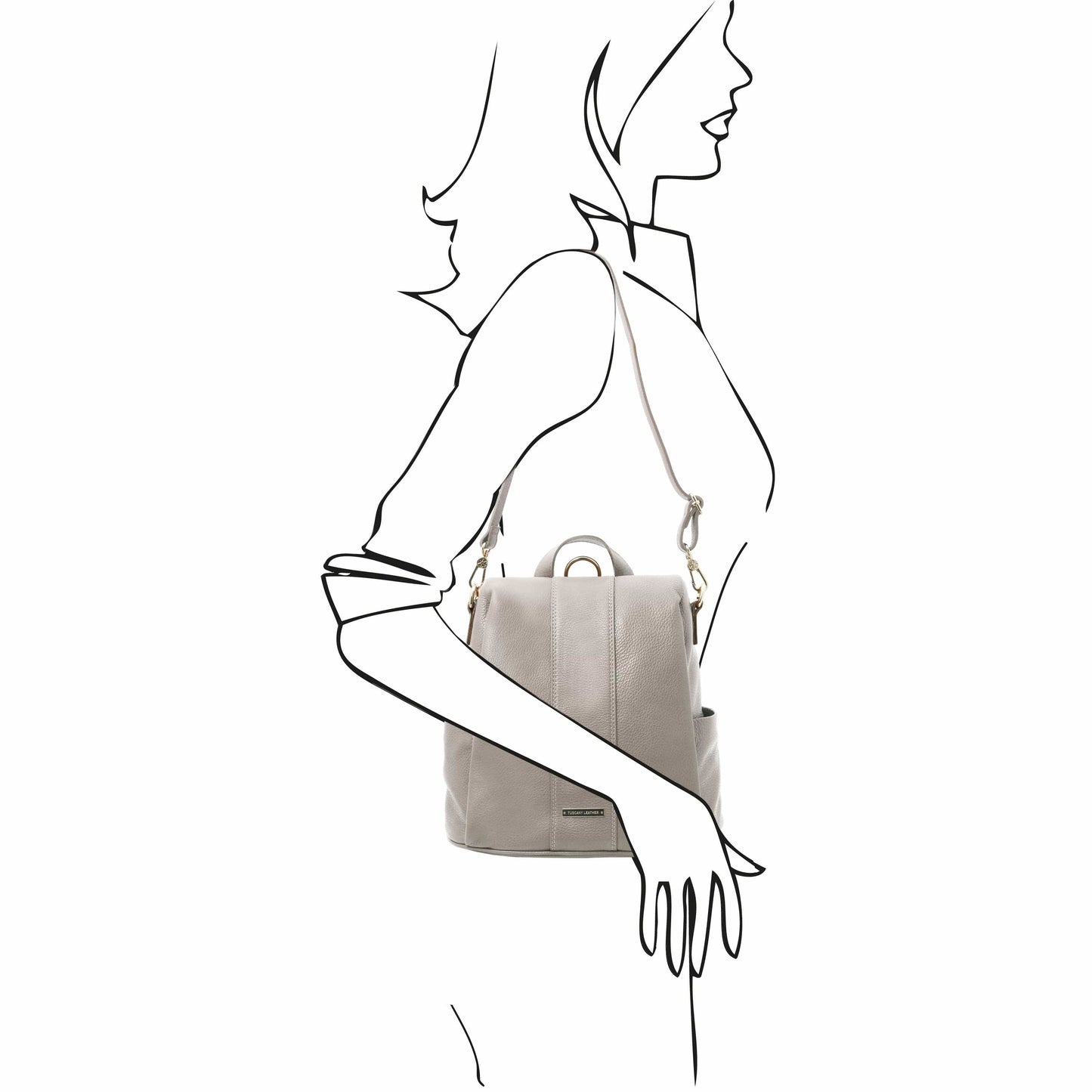 TL Bag - Soft leather backpack - convertible 2-in-1 backpack shoulder bag | TL142138