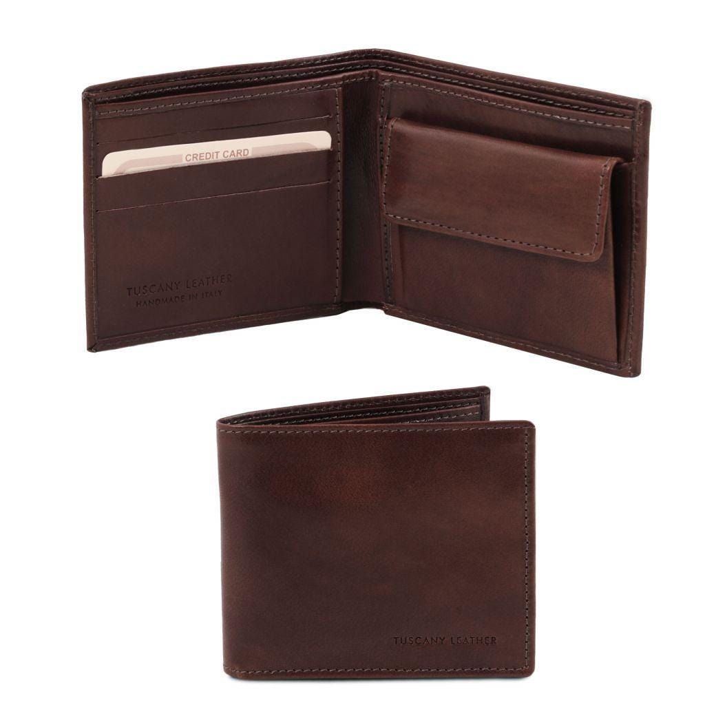 Exclusive 2 fold leather wallet for men with coin pocket | TL140761