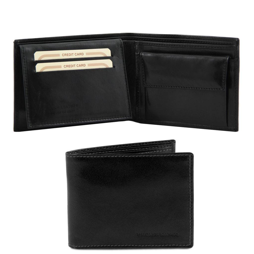 Exclusive leather 3 fold wallet for men with coin pocket | TL140763