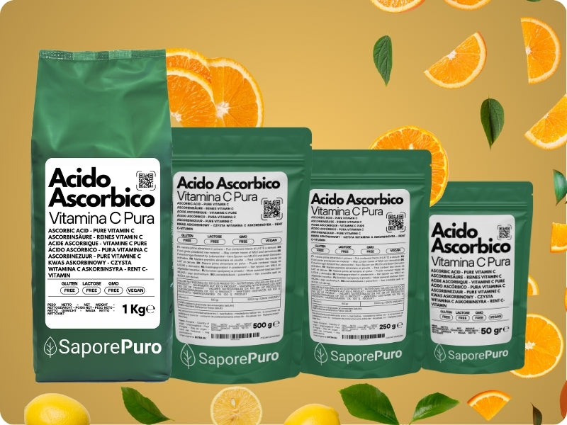 Acido Ascorbico - Pura Vitamina C : Il Nutriente Essenziale per le tue ricette! - (E300) - Confezionato in Italia