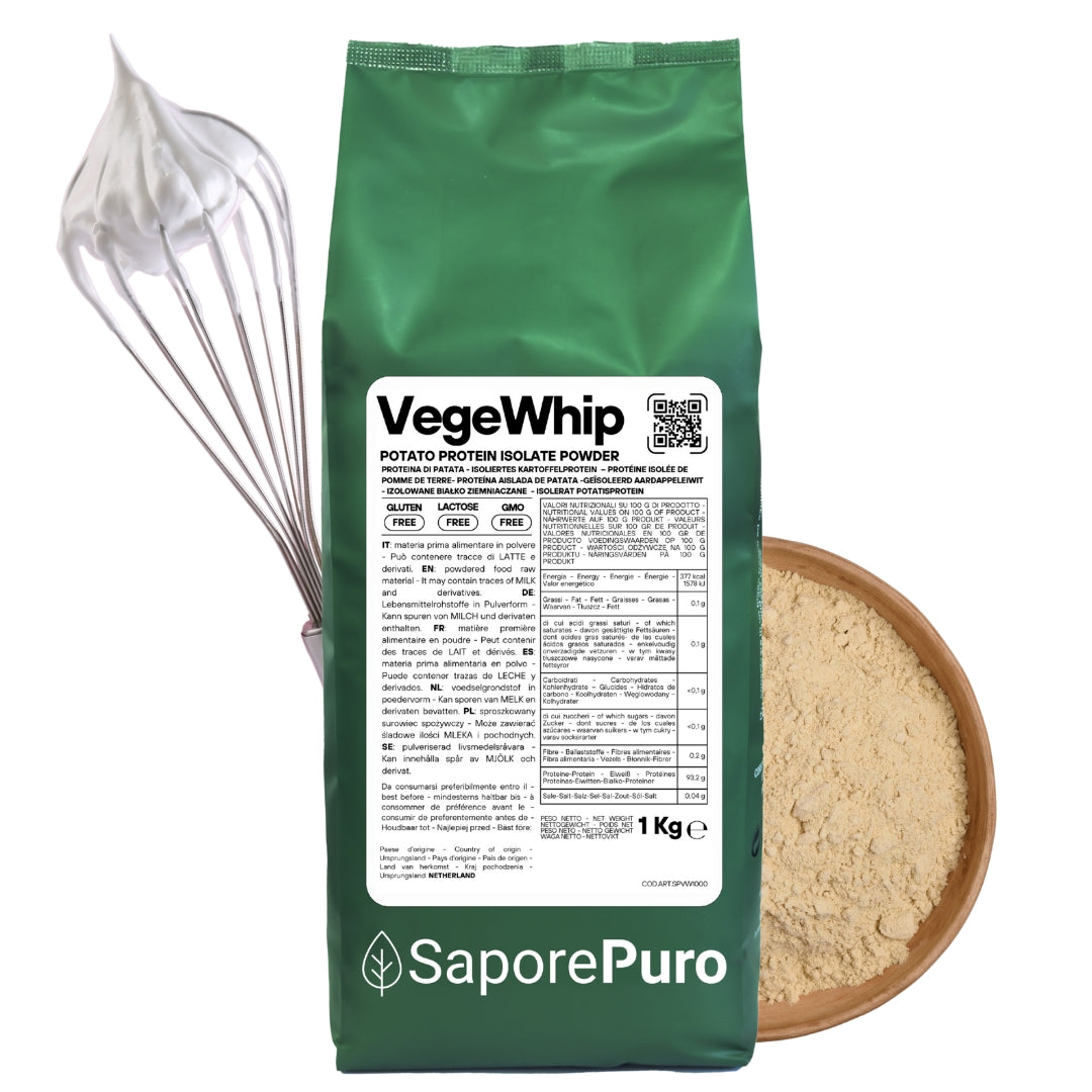 Proteine Isolate di Patata - Albume Vegano - VegeWhip - Per realizzare prodotti Vegan