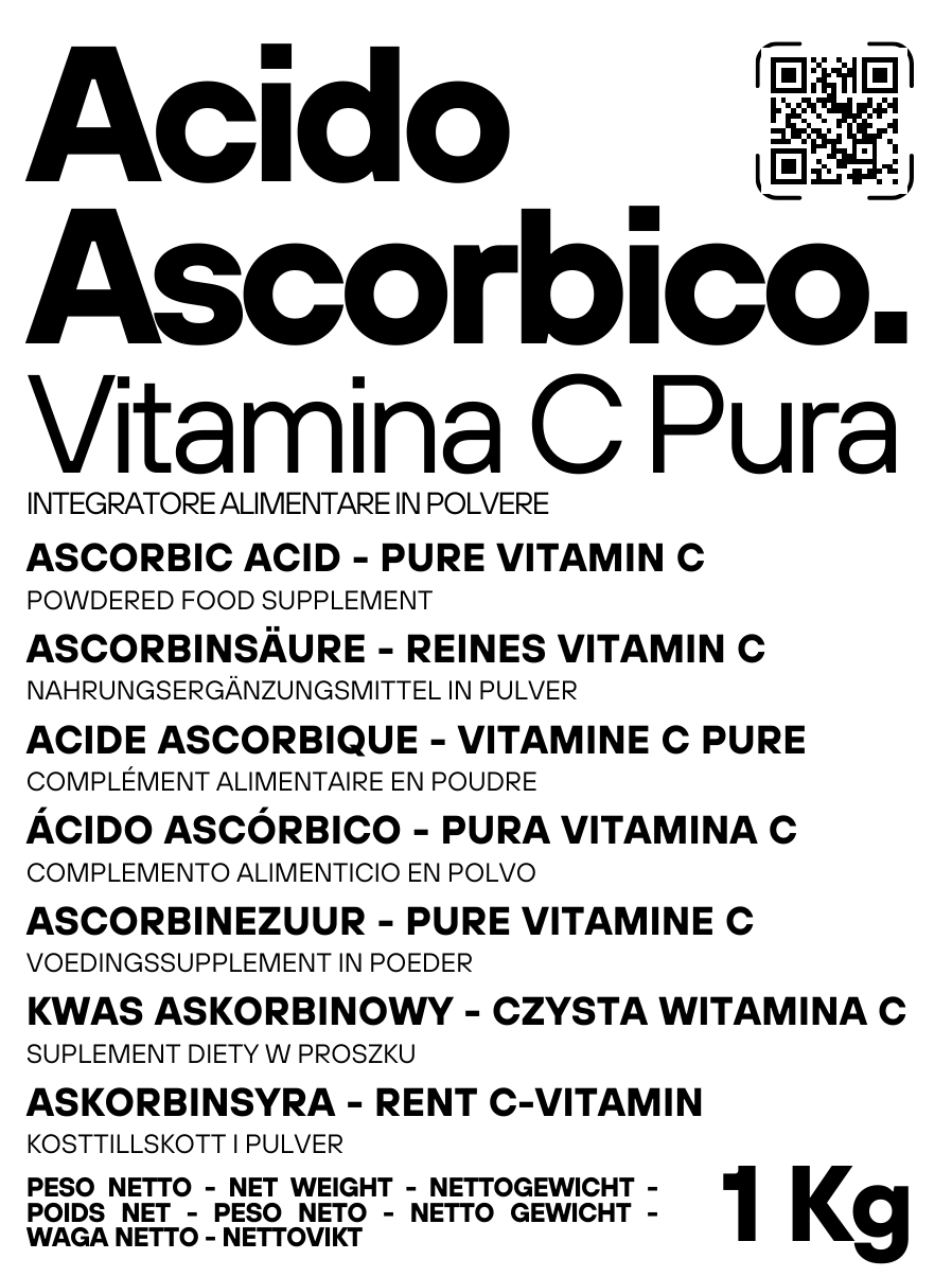 Acido Ascorbico - Pura Vitamina C : Il Nutriente Essenziale per le tue ricette! - (E300) - Confezionato in Italia