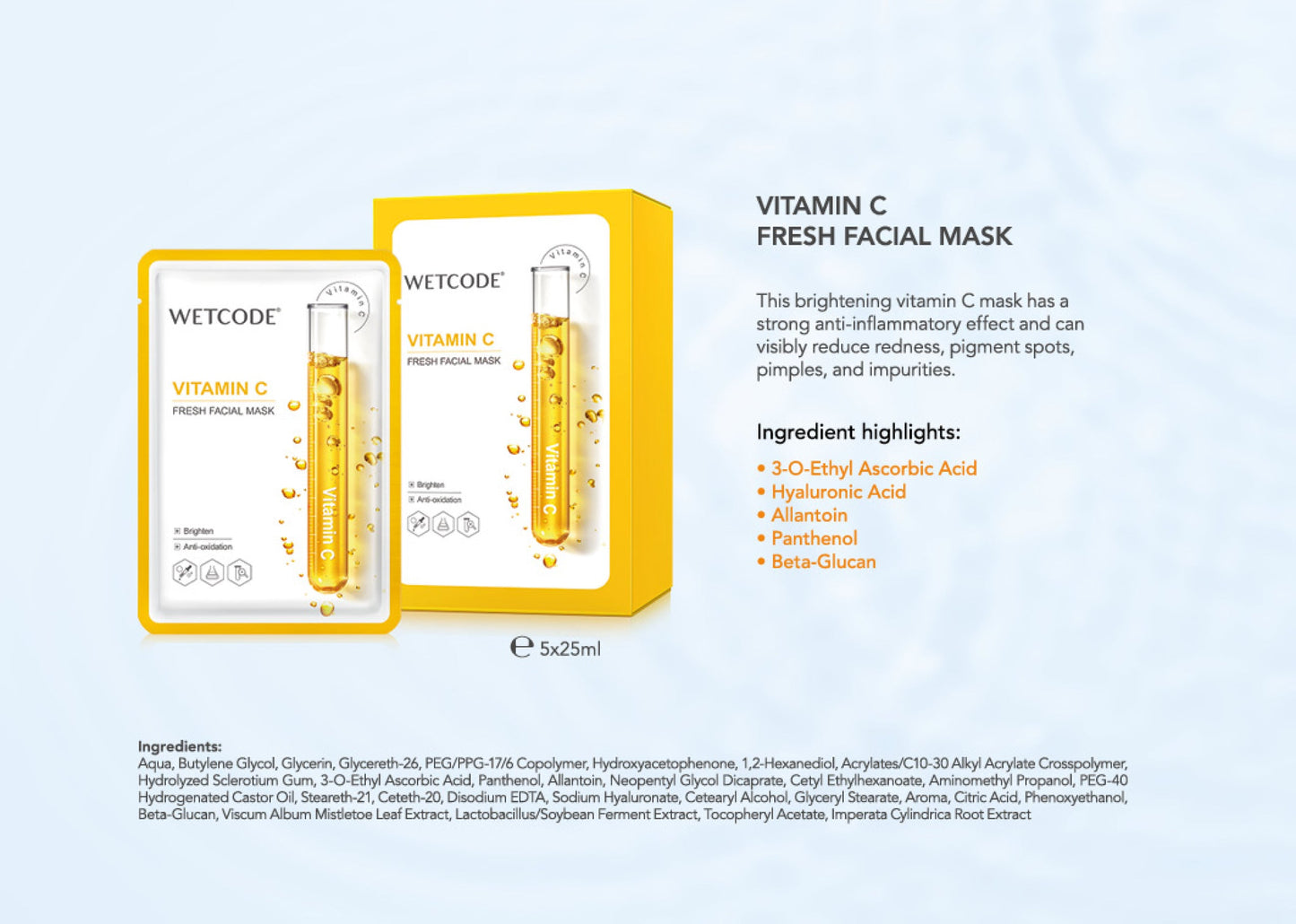 WETCODE - Vitamin C Fresh Facial Mask *5pz