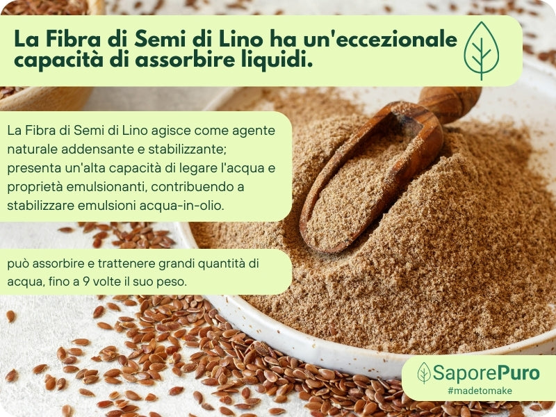 Fibra di semi di Lino  - Addensante Naturale - Sostituto "E" Clean Label - Per gelati, dolci e salse.