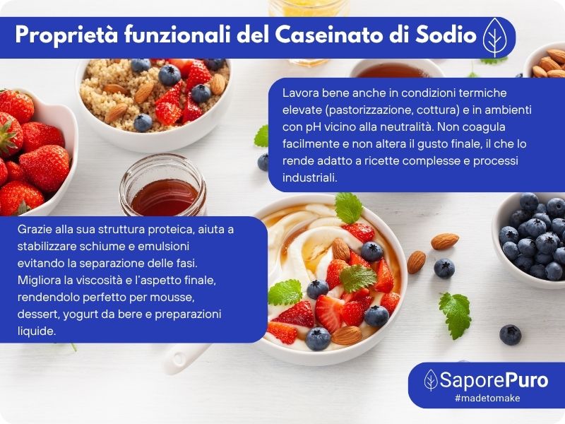 Caseinato di Sodio - SaporePuro - Proteina pura da Latte (Caseina) - Gluten Free