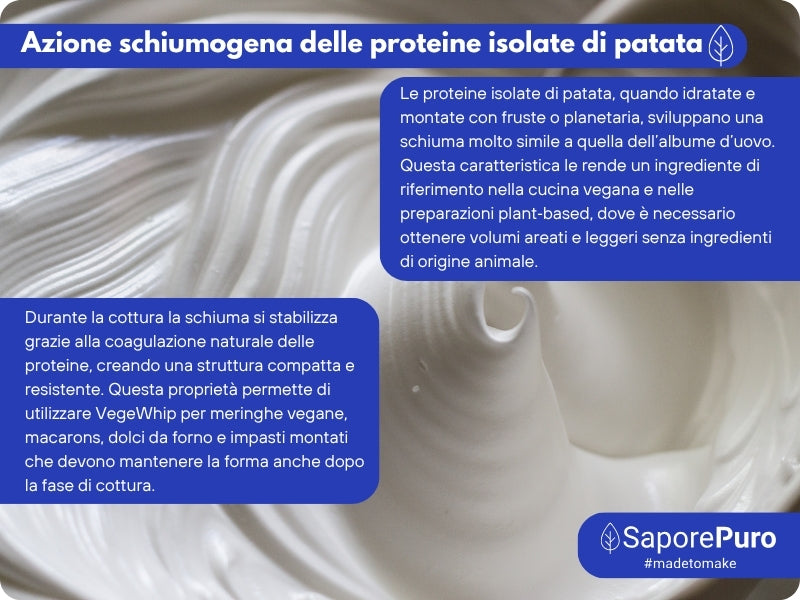 Proteine Isolate di Patata - Albume Vegano - VegeWhip - Per realizzare prodotti Vegan