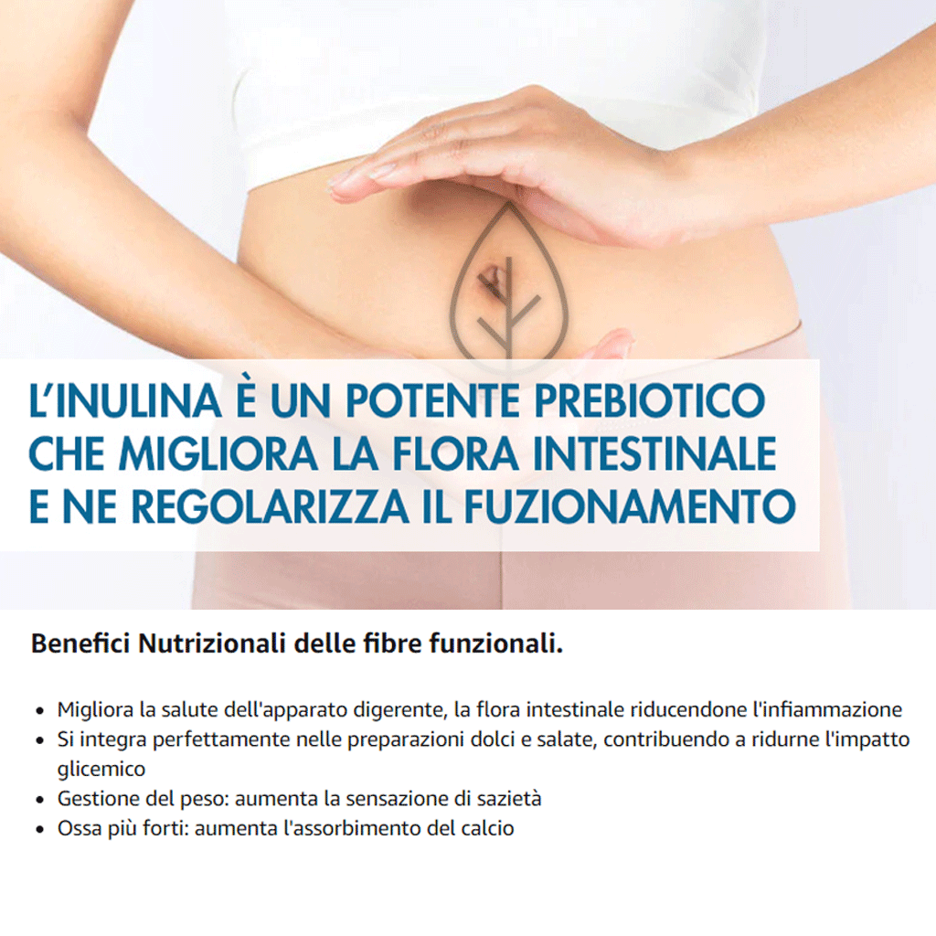 Inulina a catena lunga in polvere pura - 150gr - Origine Europa