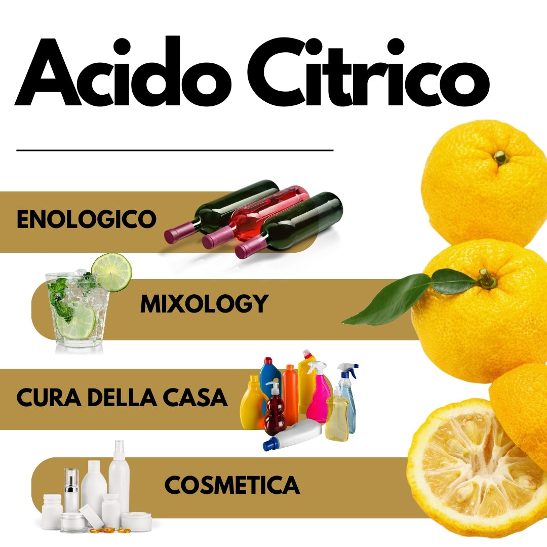 Acido Citrico - Cockatail, Vino, Pulizie, Enologia - Made in EU