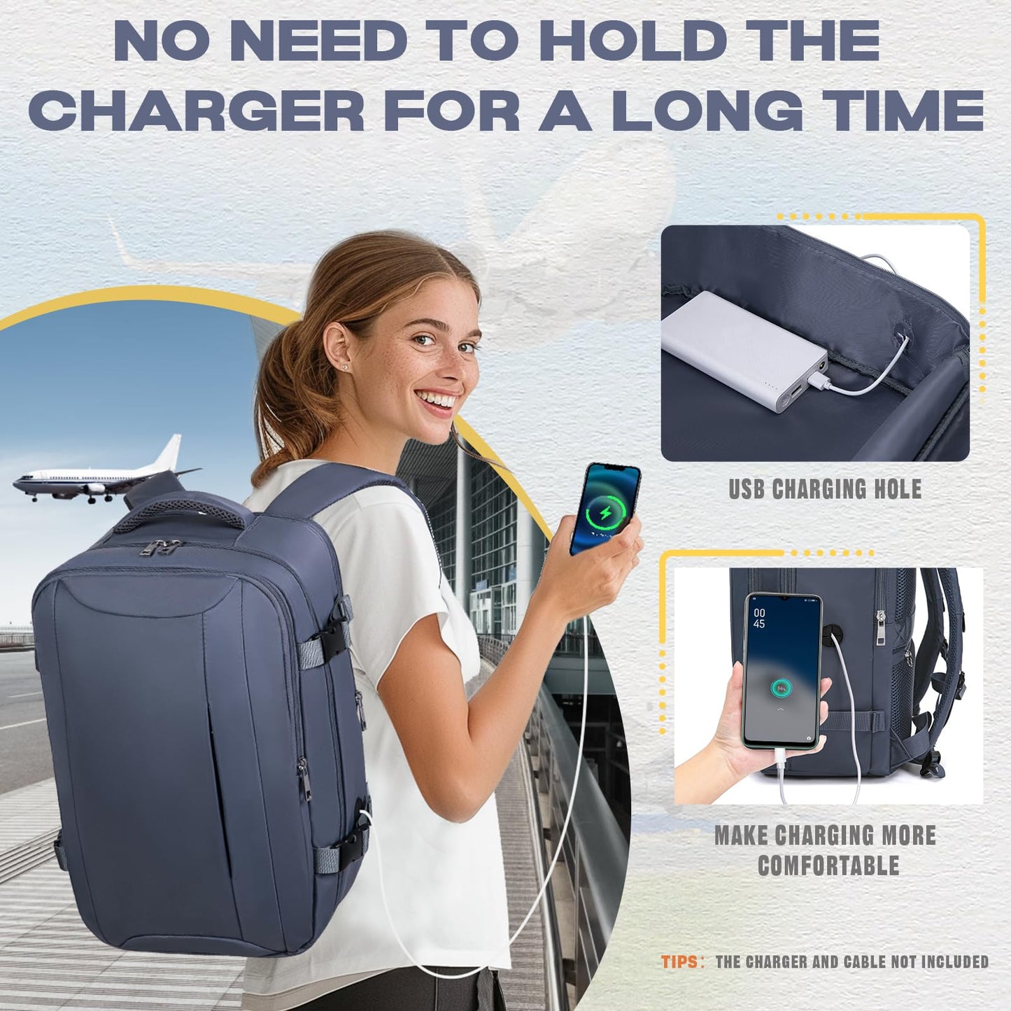 VMIKIV Zaino per Ryanair 40x20x25 Zaino da Viaggio Aereo Bagaglio a Mano Piccolo Borsa da Cabina Zaini Donna Uomo per Scuola Lavoro