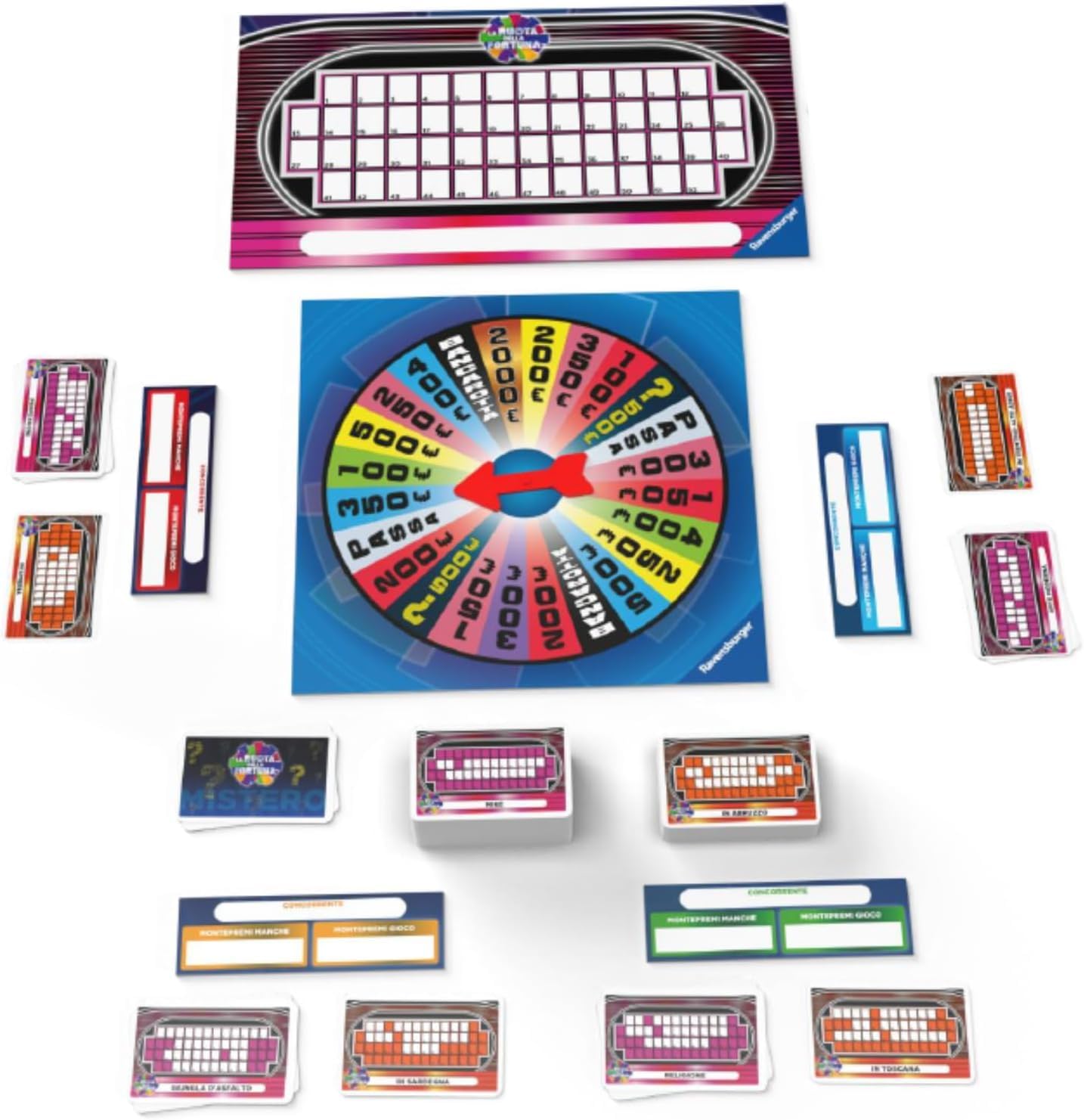 Ravensburger - La Ruota della Fortuna, Gioco Ufficiale Gerry Scotti, Giochi Da Tavolo per Tutta la Famiglia, +3 Giocatori, +14 Anni, Gioco di Società per li Amici, Edizione italiana