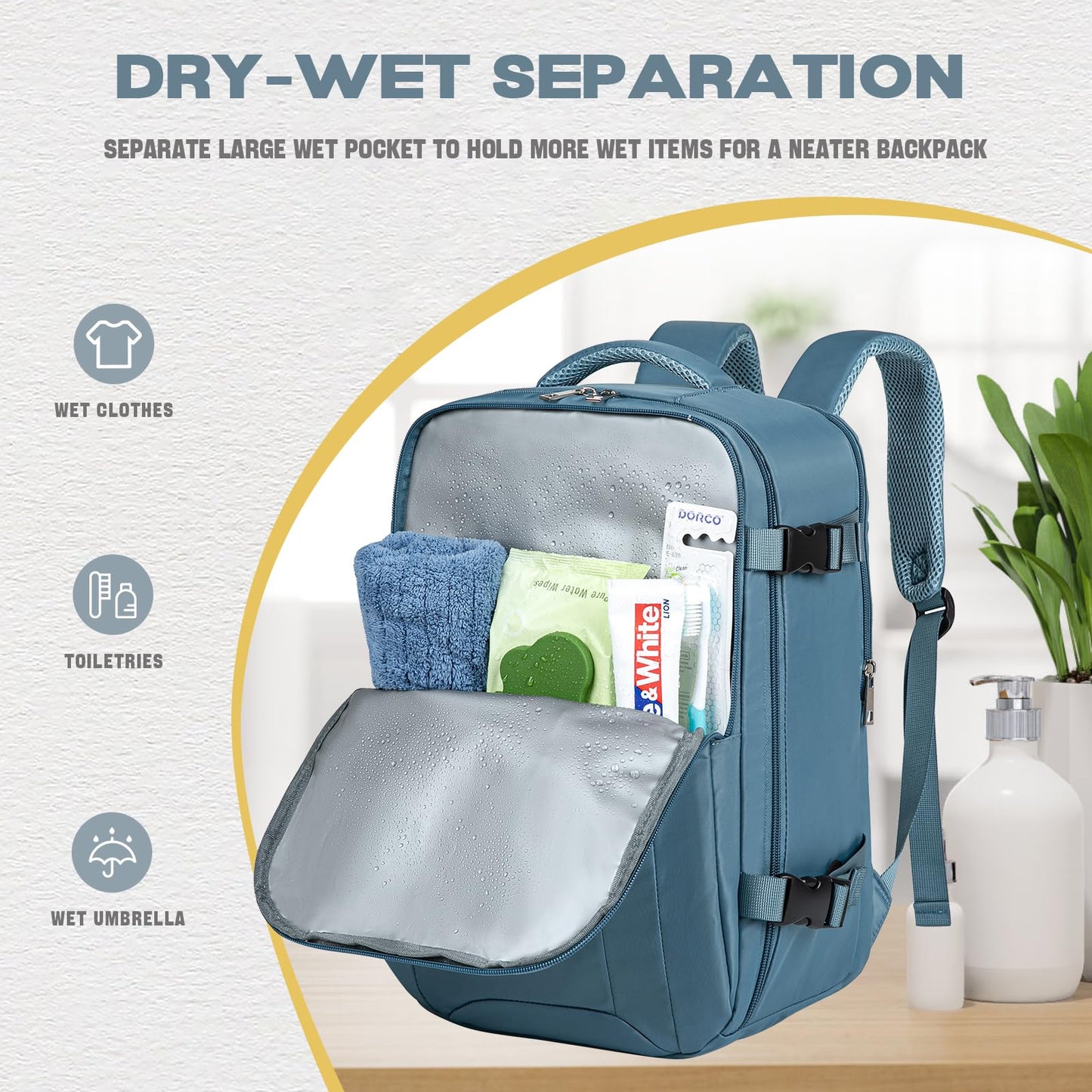 VMIKIV Zaino per Ryanair 40x20x25 Zaino da Viaggio Aereo Bagaglio a Mano Piccolo Borsa da Cabina Zaini Donna Uomo per Scuola Lavoro