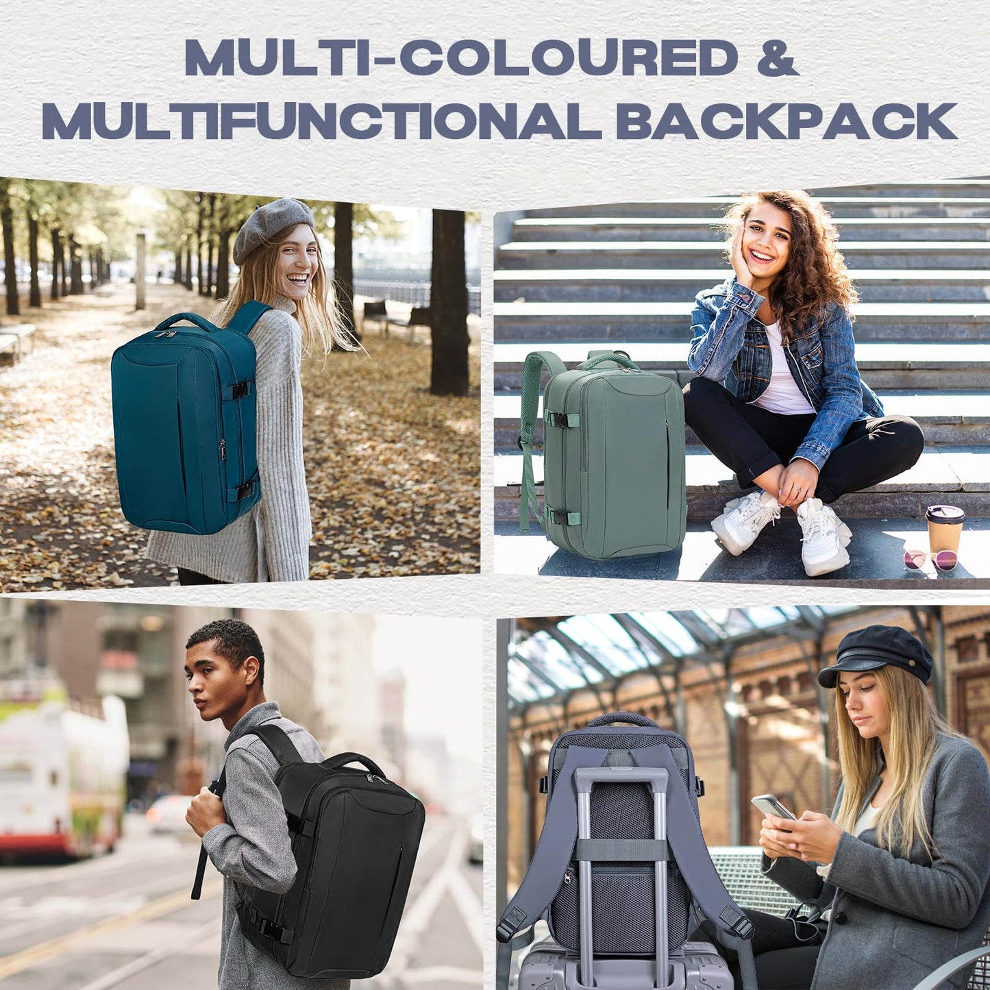 VMIKIV Zaino per Ryanair 40x20x25 Zaino da Viaggio Aereo Bagaglio a Mano Piccolo Borsa da Cabina Zaini Donna Uomo per Scuola Lavoro