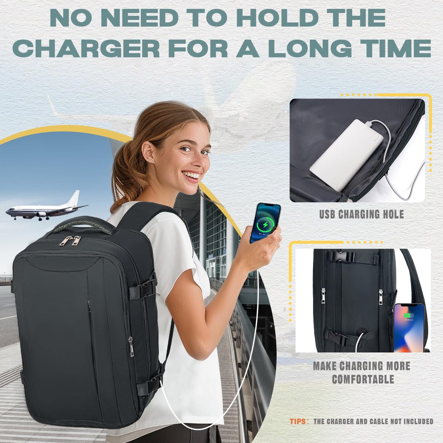 VMIKIV Zaino per Ryanair 40x20x25 Zaino da Viaggio Aereo Bagaglio a Mano Piccolo Borsa da Cabina Zaini Donna Uomo per Scuola Lavoro