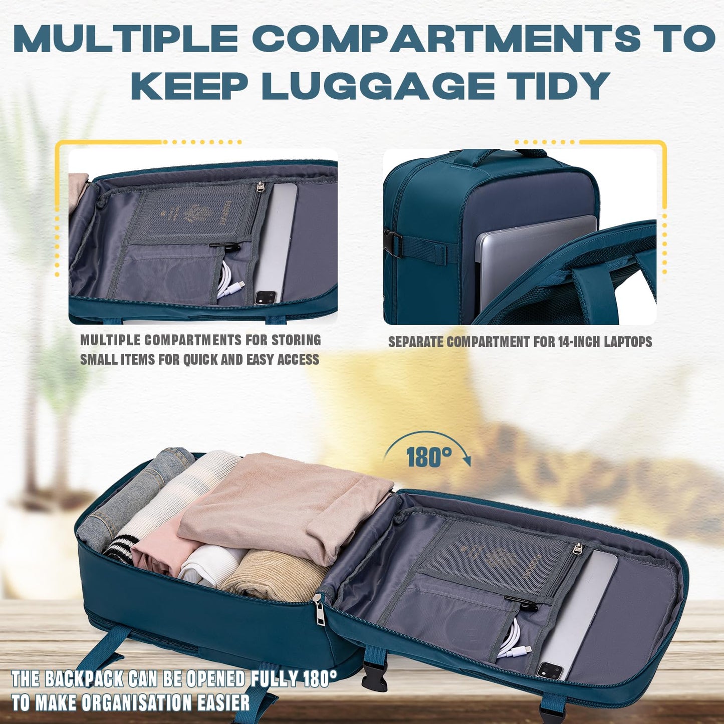 VMIKIV Zaino per Ryanair 40x20x25 Zaino da Viaggio Aereo Bagaglio a Mano Piccolo Borsa da Cabina Zaini Donna Uomo per Scuola Lavoro