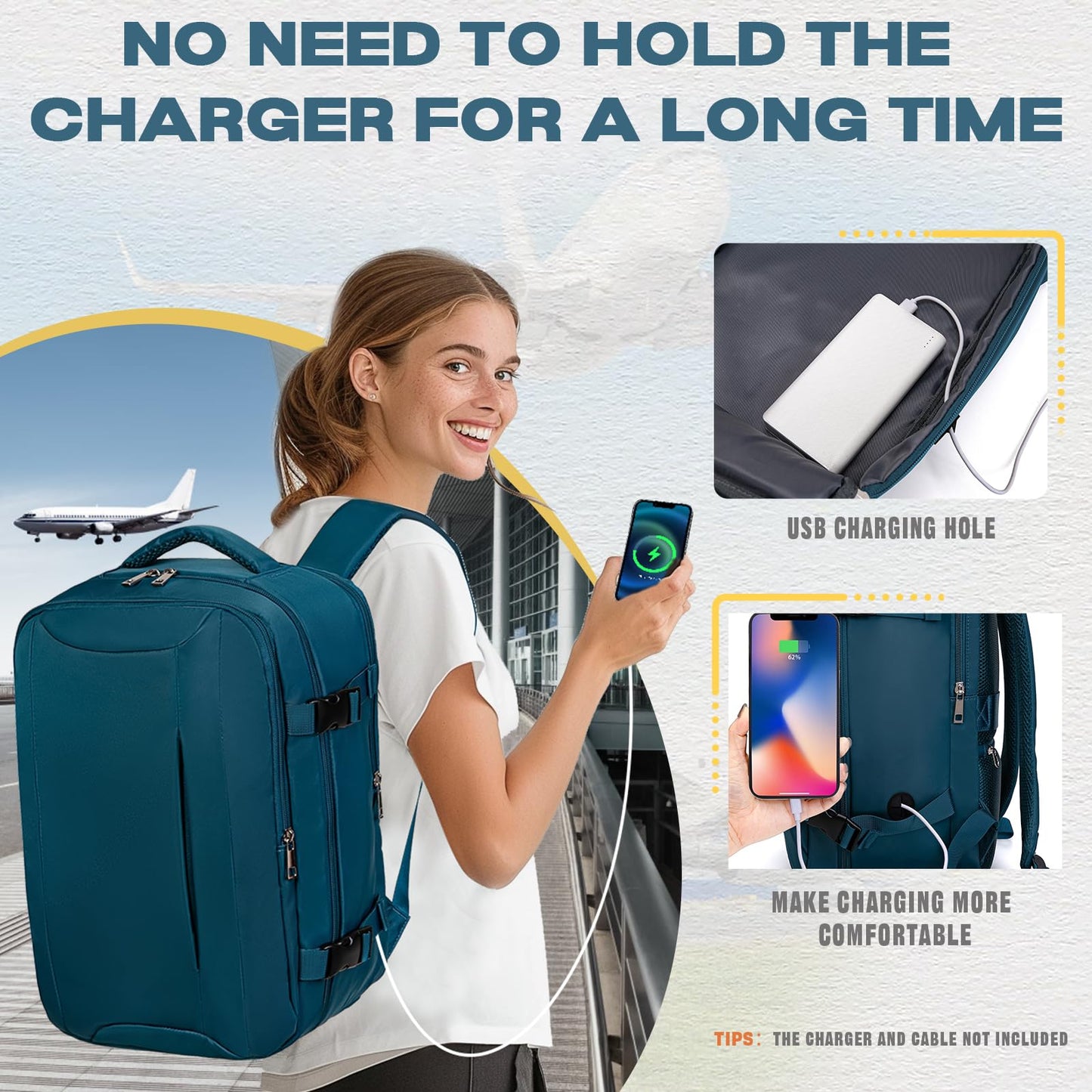 VMIKIV Zaino per Ryanair 40x20x25 Zaino da Viaggio Aereo Bagaglio a Mano Piccolo Borsa da Cabina Zaini Donna Uomo per Scuola Lavoro