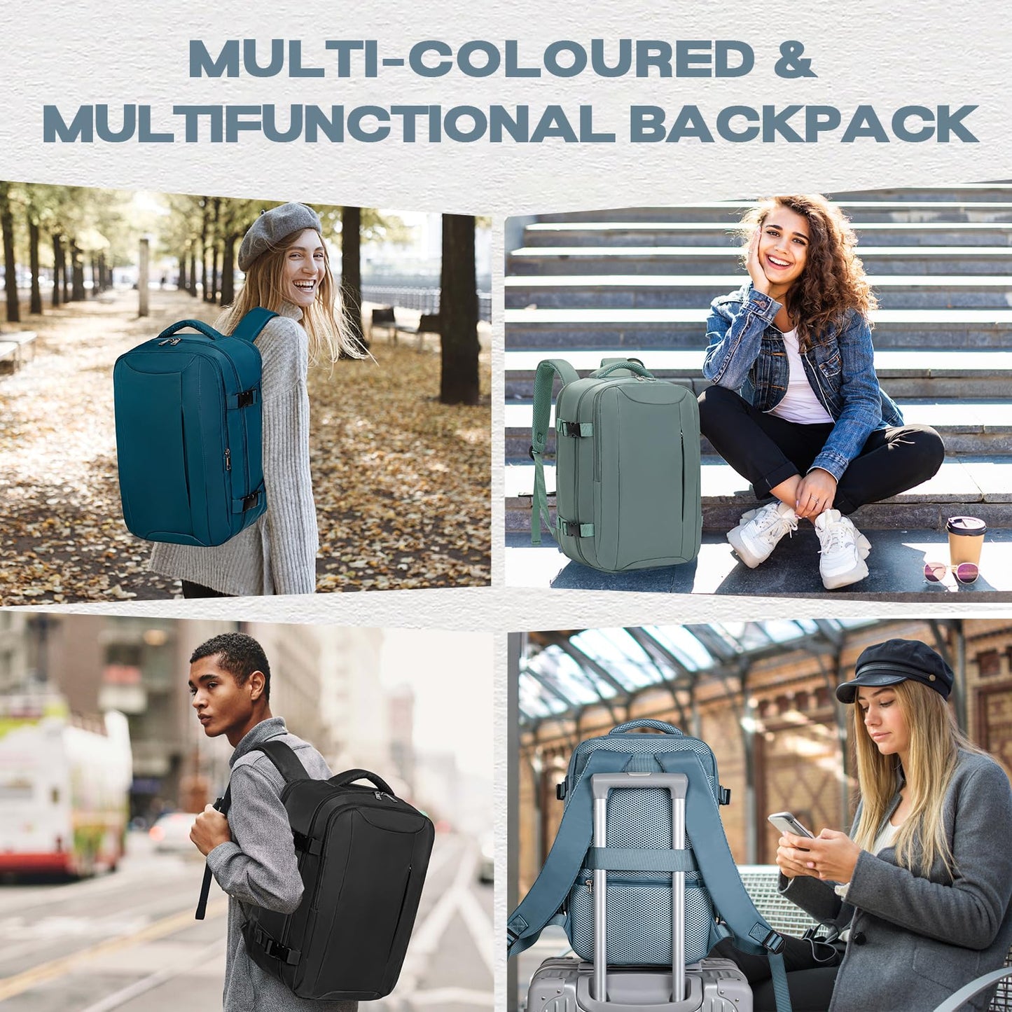 VMIKIV Zaino per Ryanair 40x20x25 Zaino da Viaggio Aereo Bagaglio a Mano Piccolo Borsa da Cabina Zaini Donna Uomo per Scuola Lavoro