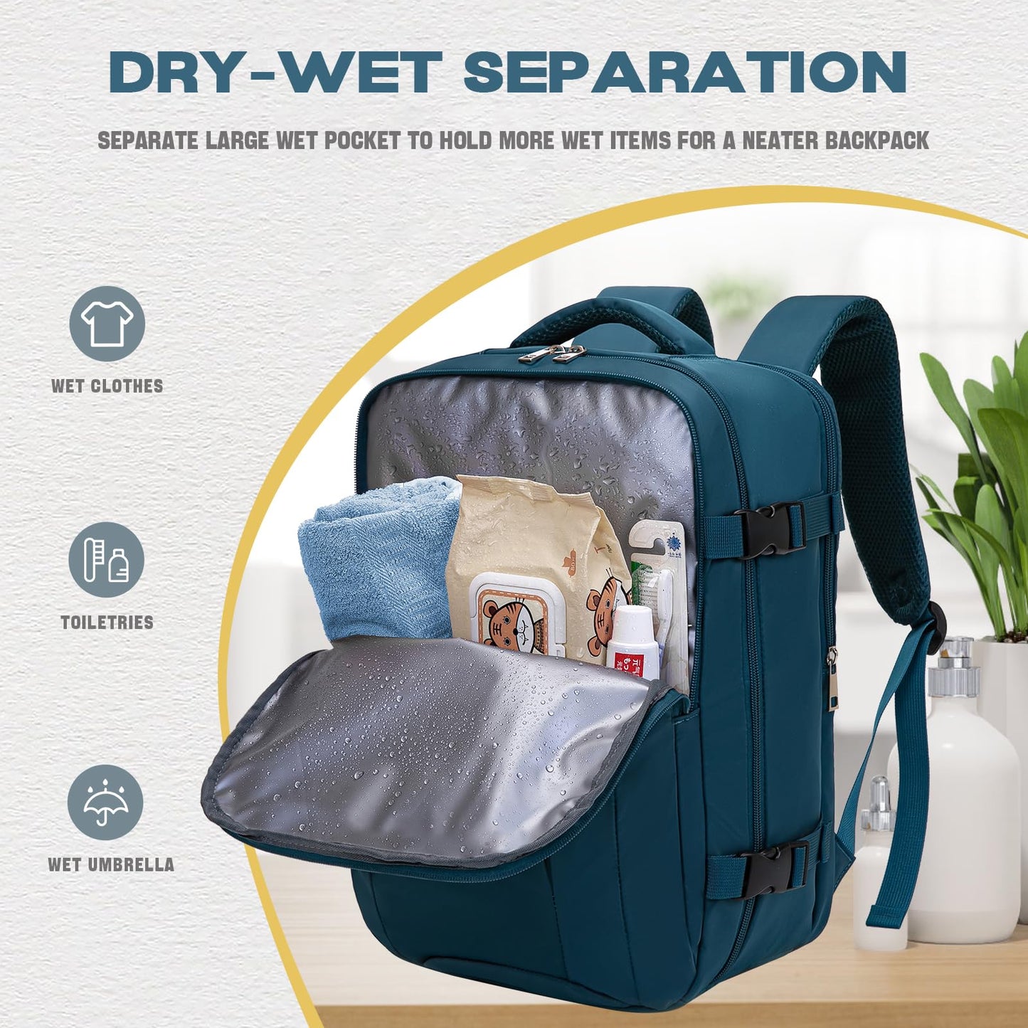 VMIKIV Zaino per Ryanair 40x20x25 Zaino da Viaggio Aereo Bagaglio a Mano Piccolo Borsa da Cabina Zaini Donna Uomo per Scuola Lavoro