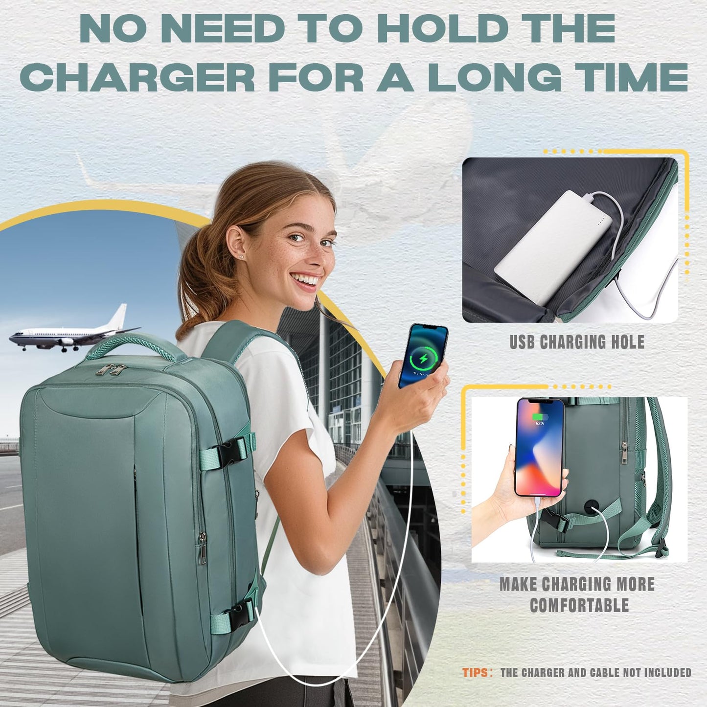 VMIKIV Zaino per Ryanair 40x20x25 Zaino da Viaggio Aereo Bagaglio a Mano Piccolo Borsa da Cabina Zaini Donna Uomo per Scuola Lavoro