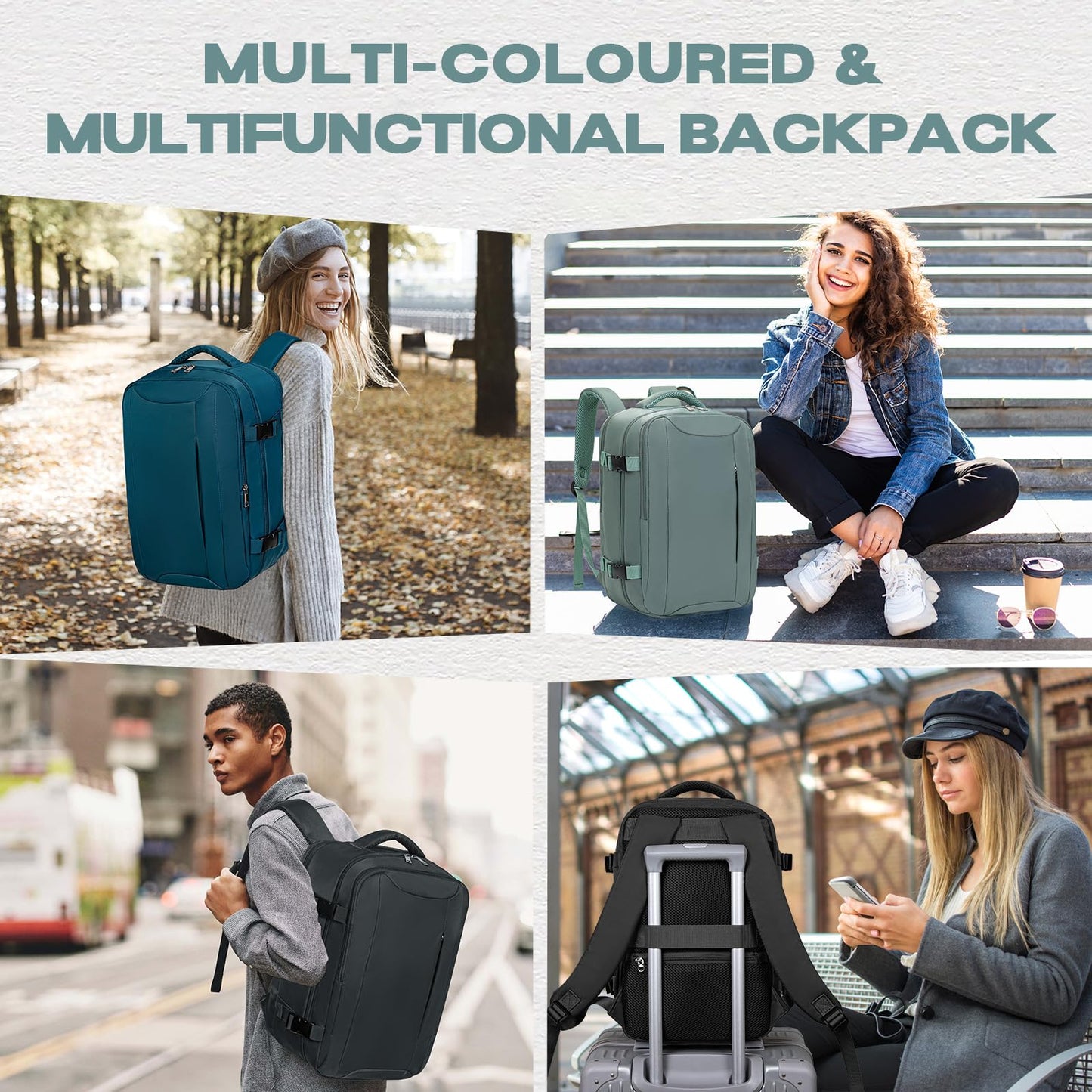 VMIKIV Zaino per Ryanair 40x20x25 Zaino da Viaggio Aereo Bagaglio a Mano Piccolo Borsa da Cabina Zaini Donna Uomo per Scuola Lavoro