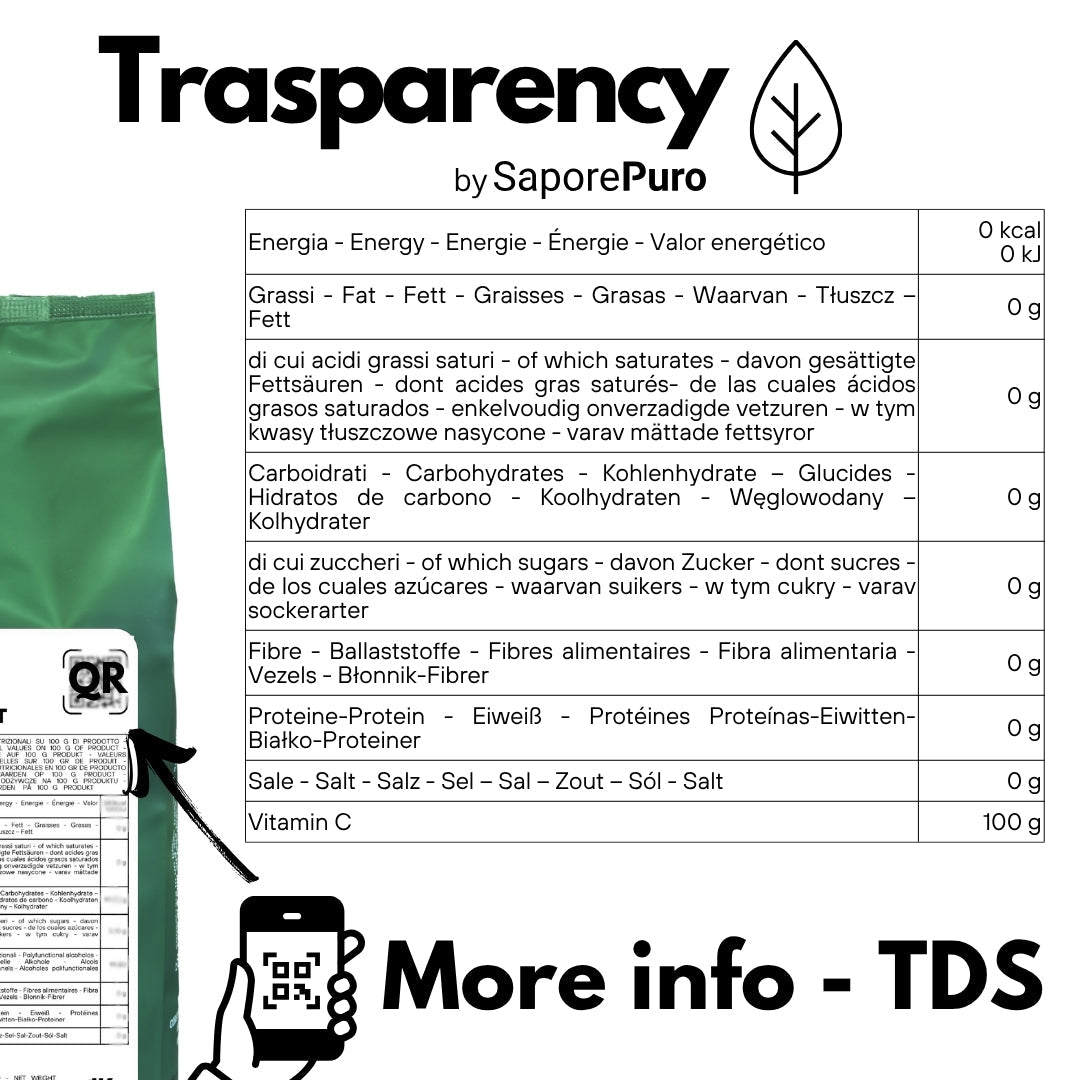 Acido Ascorbico - Pura Vitamina C : Il Nutriente Essenziale per le tue ricette! - (E300) - Confezionato in Italia