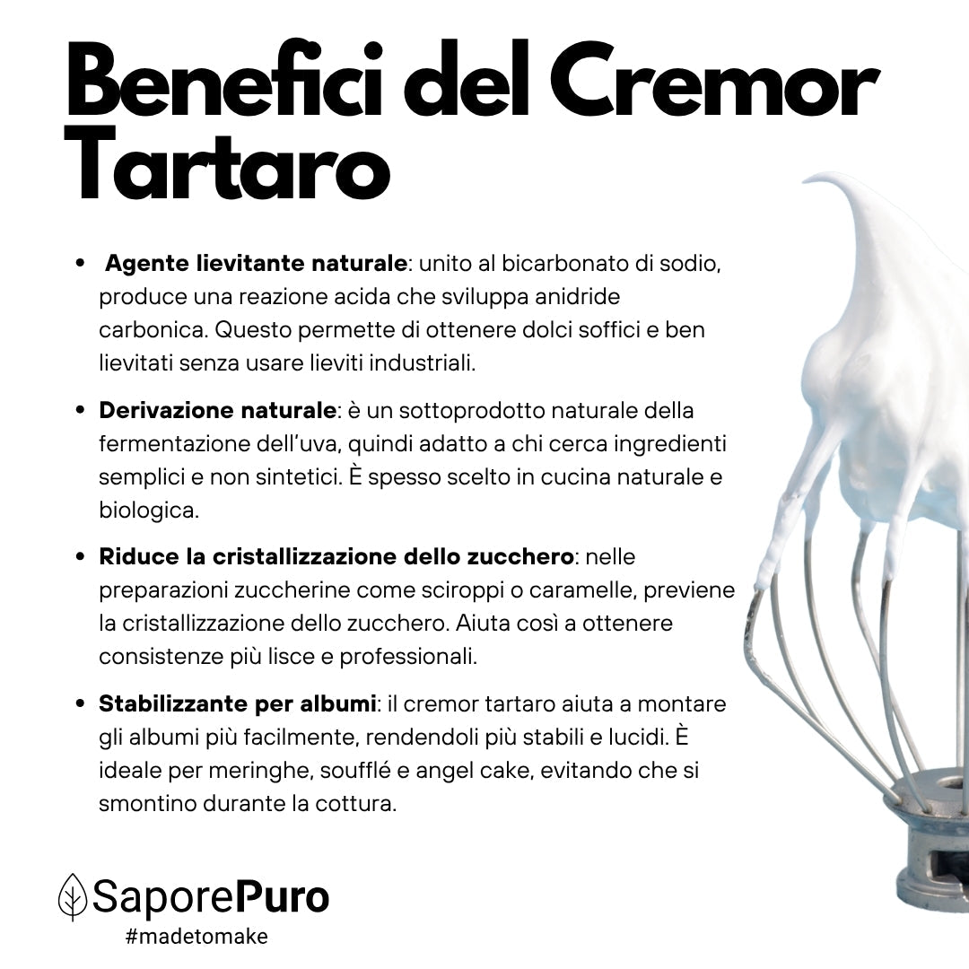 Cremor Tartaro - E336i - Agente lievitante e stabilizzante