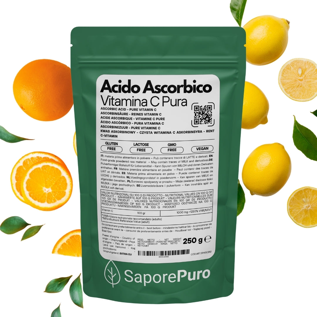 Acido Ascorbico - Pura Vitamina C : Il Nutriente Essenziale per le tue ricette! - (E300) - Confezionato in Italia
