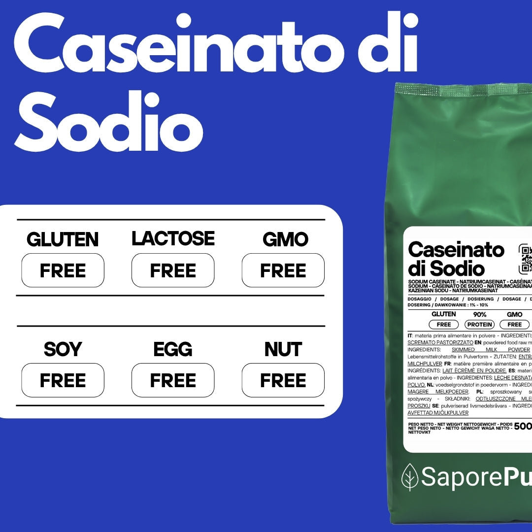 Caseinato di Sodio - SaporePuro - Proteina pura da Latte (Caseina) - Gluten Free