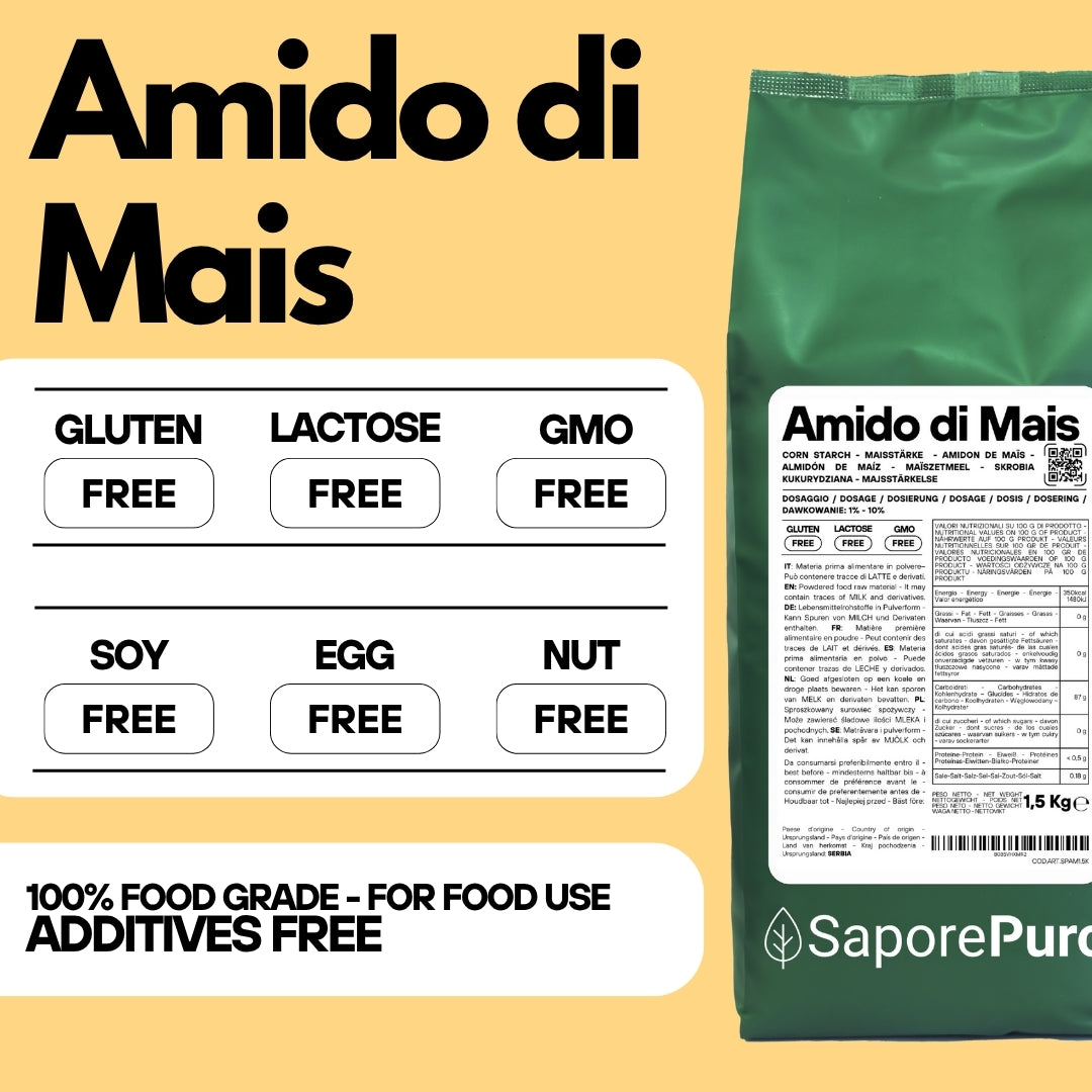 Amido di mais Nativo - Addensante potente, naturale e funzionale- Gluten Free