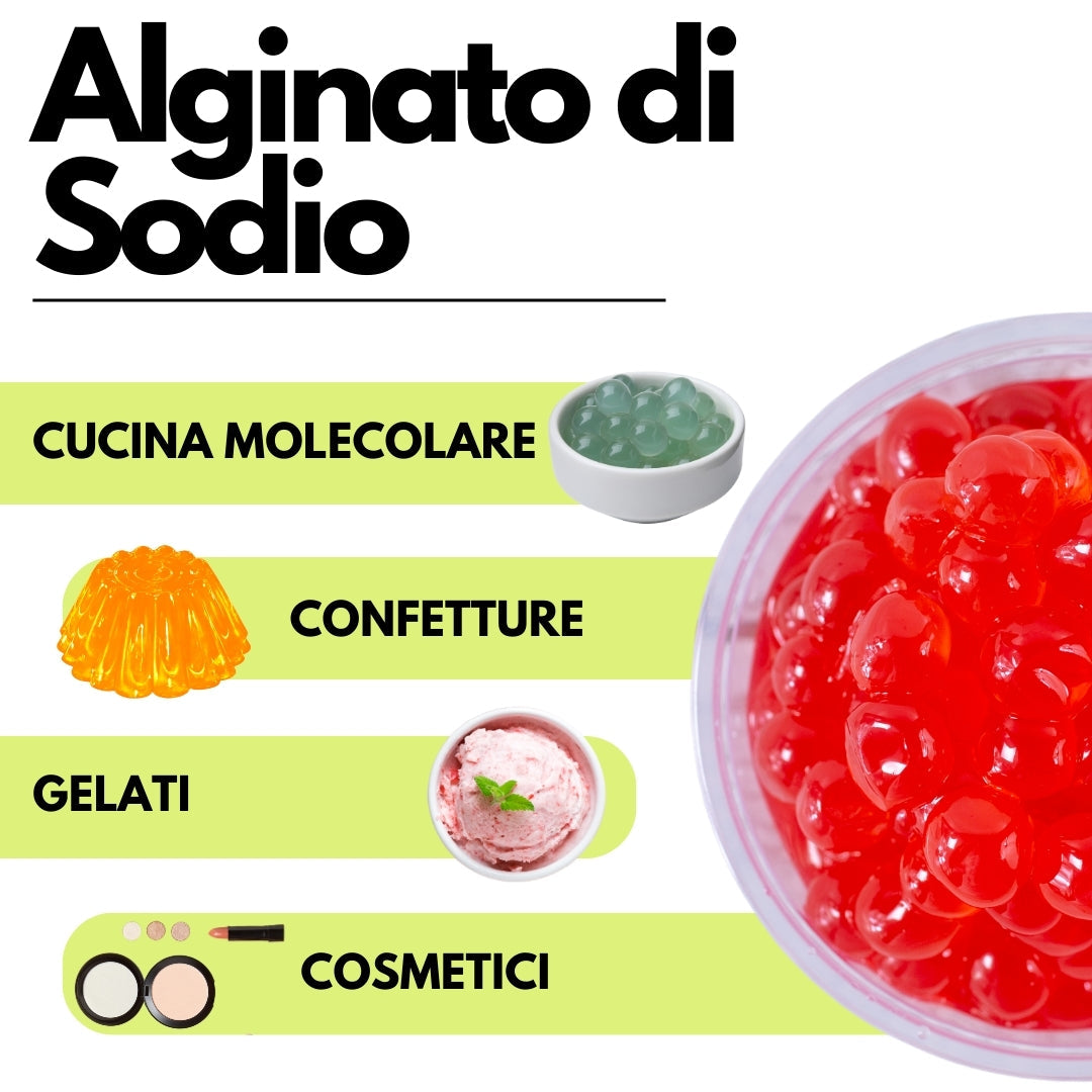 Alginato di Sodio - Sferificazione Molecolare - Gelificante Naturale E401