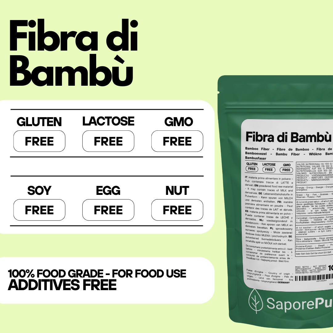 Fibra di Bambù - Fibra Naturale - Origine Germania - Ideale per prodotti caseari, prodotti da forno e gelati