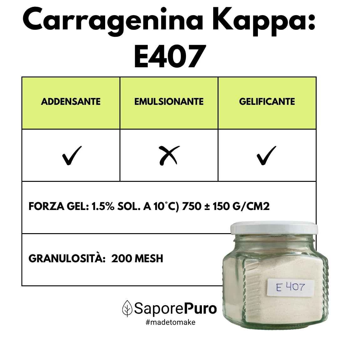Carragenina Kappa (E407) - Confezionato in Italia