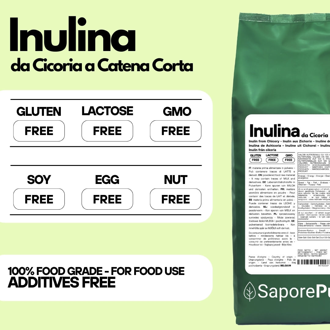 Inulina in polvere pura - Origine Europa - A catena corta