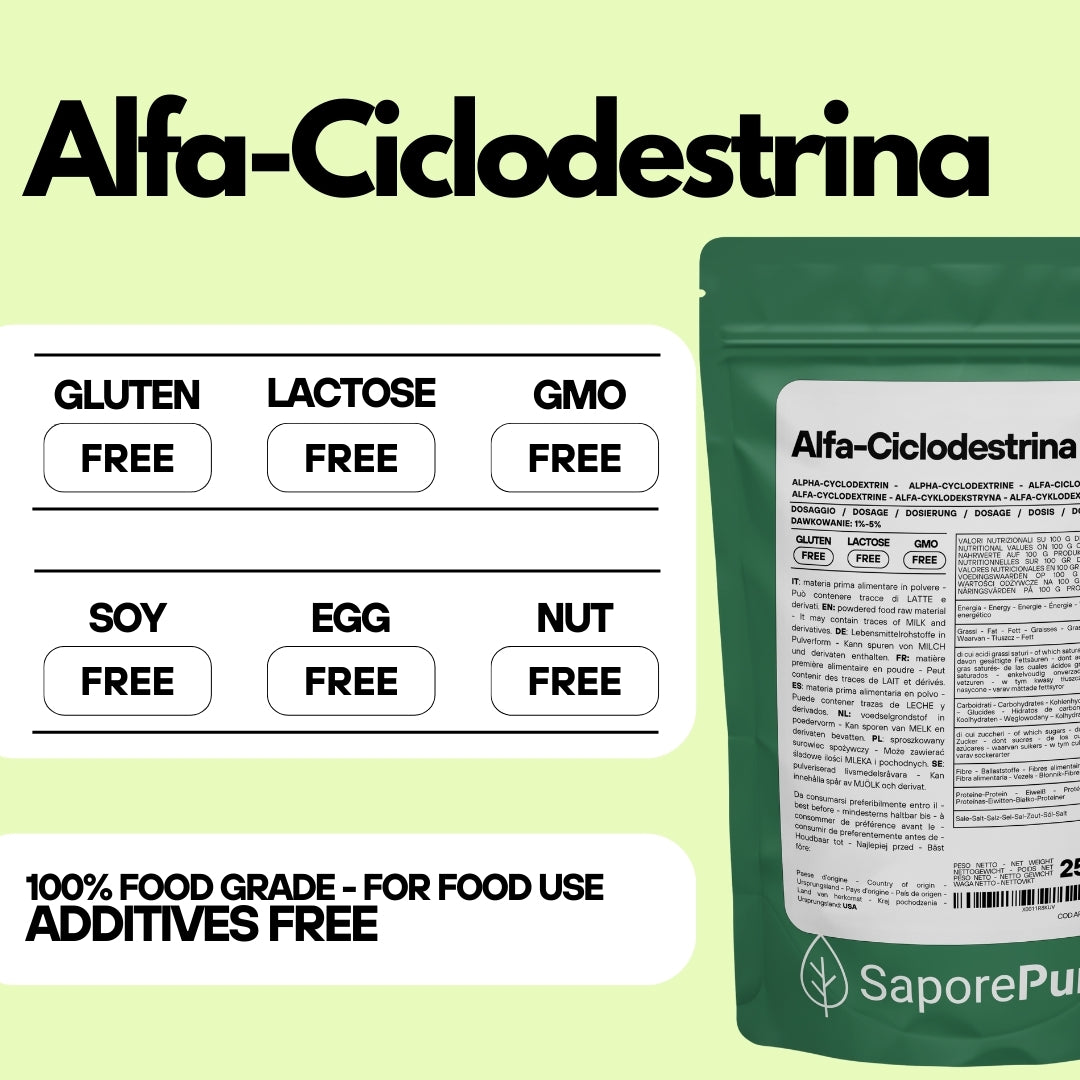 Alfaciclodestrina  - Gelato Clean Label Senza Glutine - Emulsionante Naturale