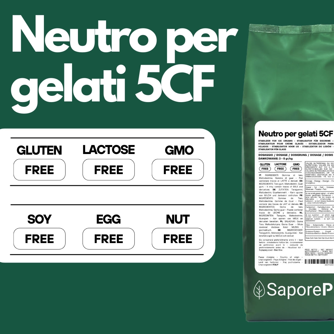 Neutro per gelato 5CF - Stabilizzante per Gelati MADE IN ITALY - Impiego a caldo e fredd