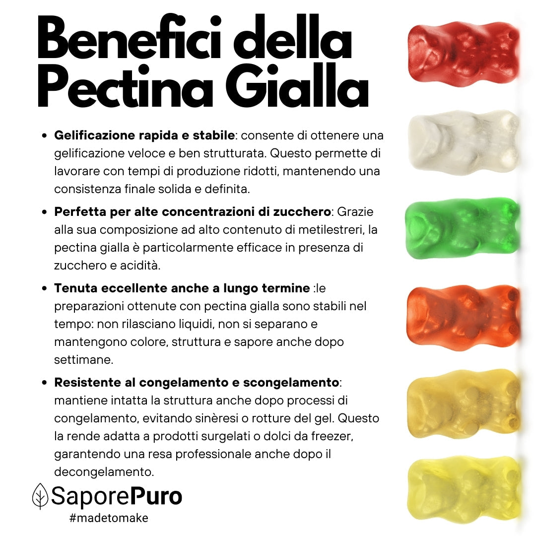 Pectina Gialla (Jaune) SaporePuro - Gelatine di Frutta, Marmellate, Gel Spessi