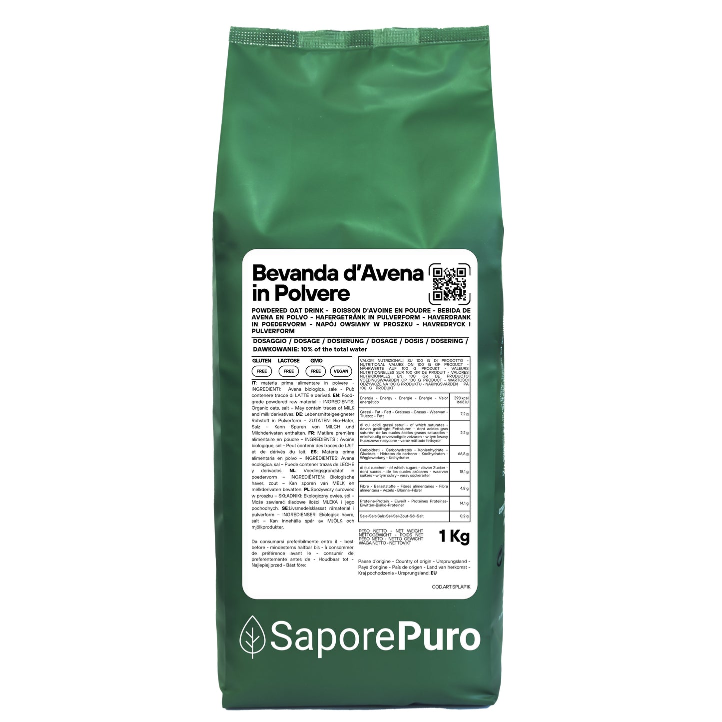 Bevanda di Avena in Polvere - 1kg - Gluten Free - Oat Drink