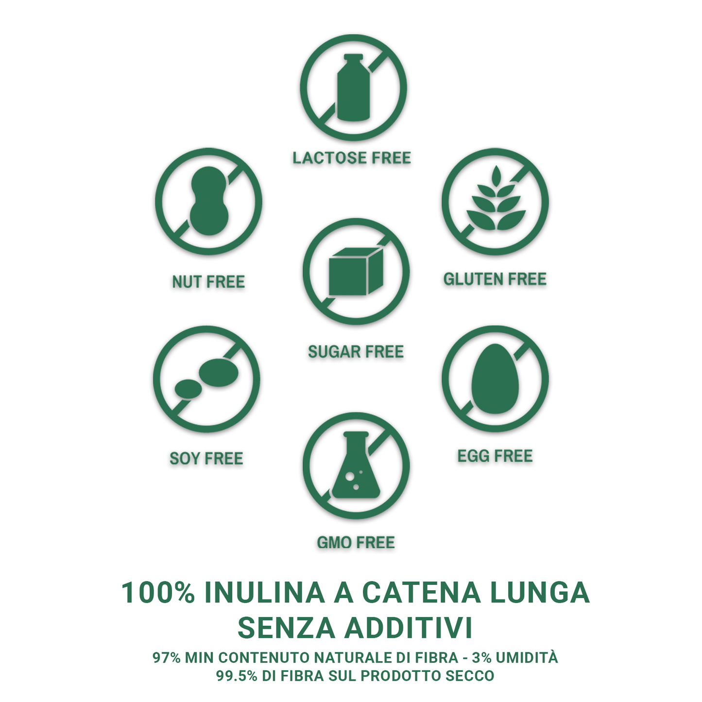 Inulina a catena lunga in polvere pura - 150gr - Origine Europa