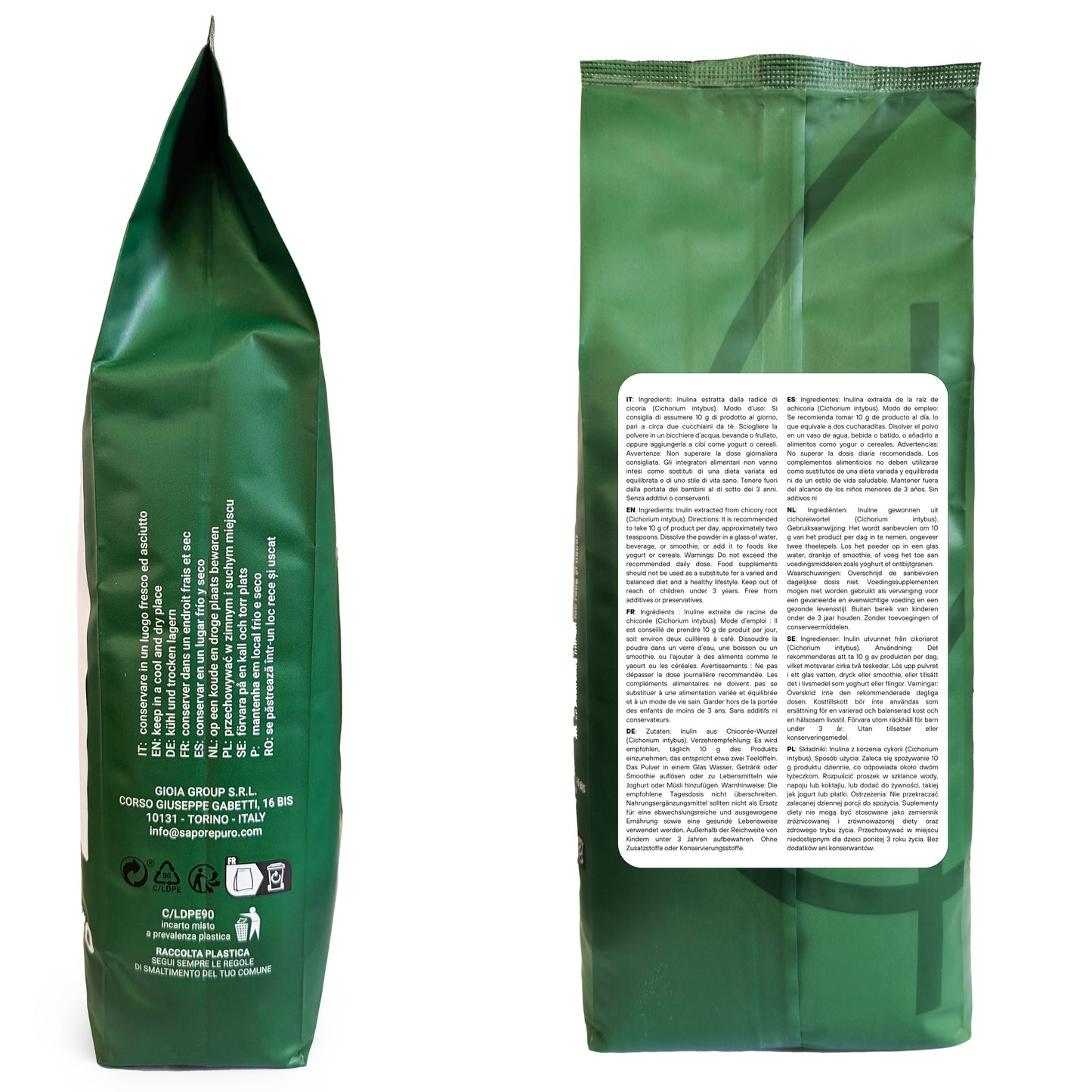 Inulina FeelGood BIG - Fibra Solubile Basso IG - Prebiotica e Solubile