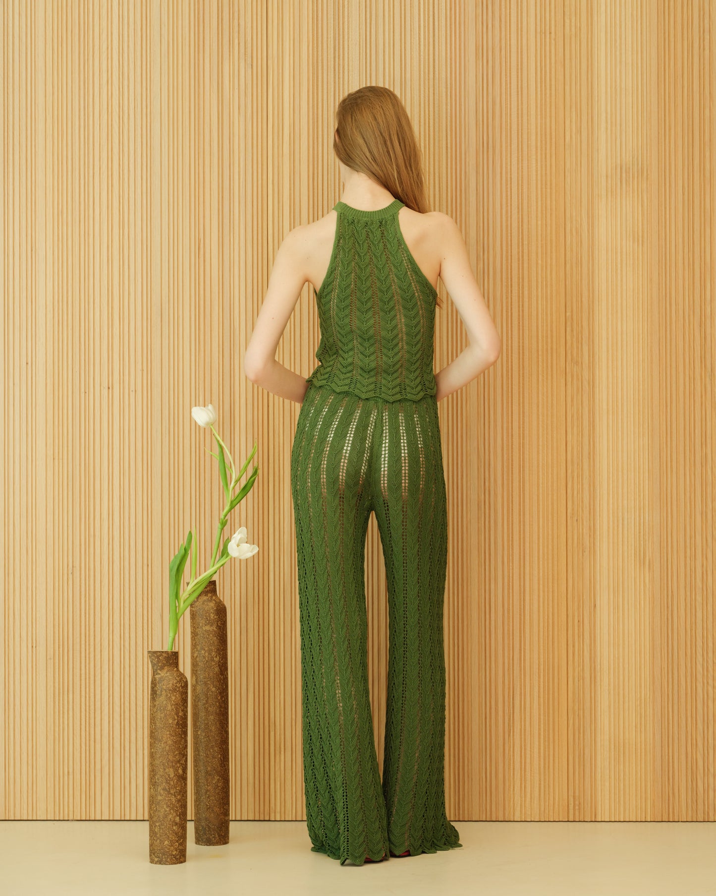 Fine Cotton Crochet Zig Zag Halter Top