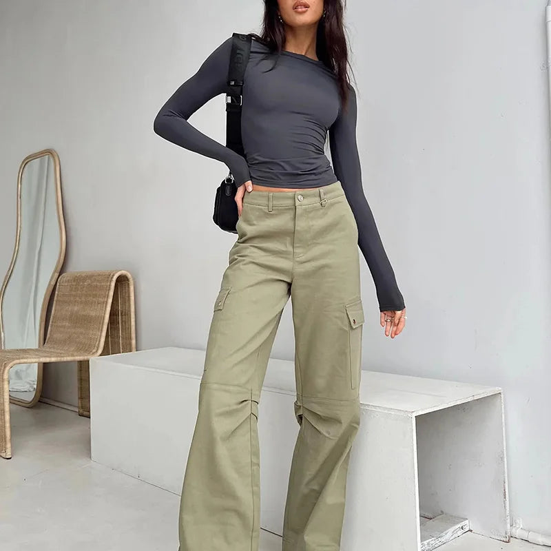 ELY, T-shirt Casual a maniche lunghe da donna primavera autunno solido Slim Fit pullover magliette camicie streetwear donna Base magliette top