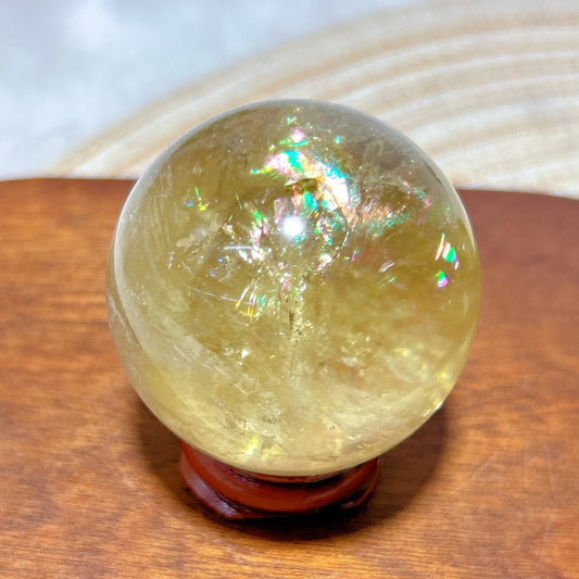 Cristallo naturale curativo Brasile Arcobaleno Quarzo citrino fumé Sfera Sfera lucidata Preziosa decorazione domestica di alta qualità Regalo Minerale