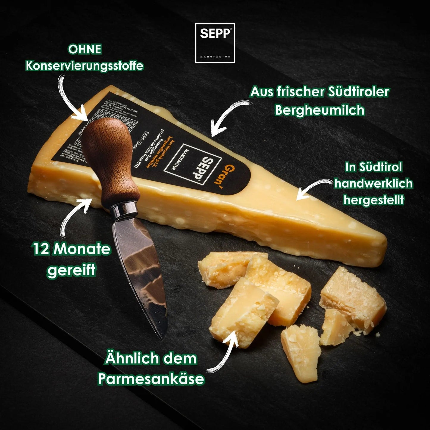 Gran'SEPP Hartkäse aus Bergheumilch