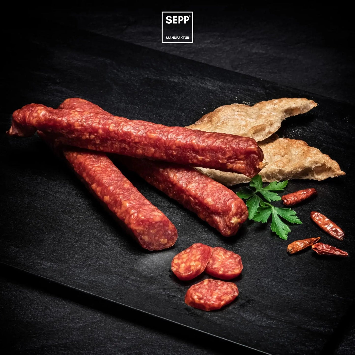 SEPP' Peperoncino-Kaminwurzen pikant (3 Stk.)