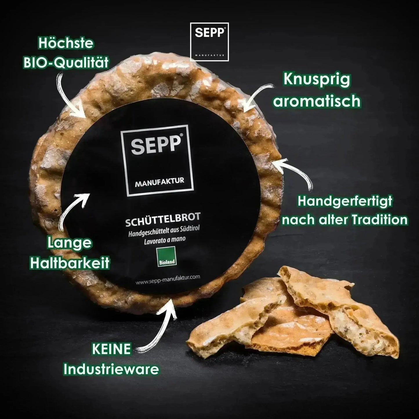 SEPP' Südtiroler BIO Schüttelbrot g.g.A. (2 Stk.) 💚