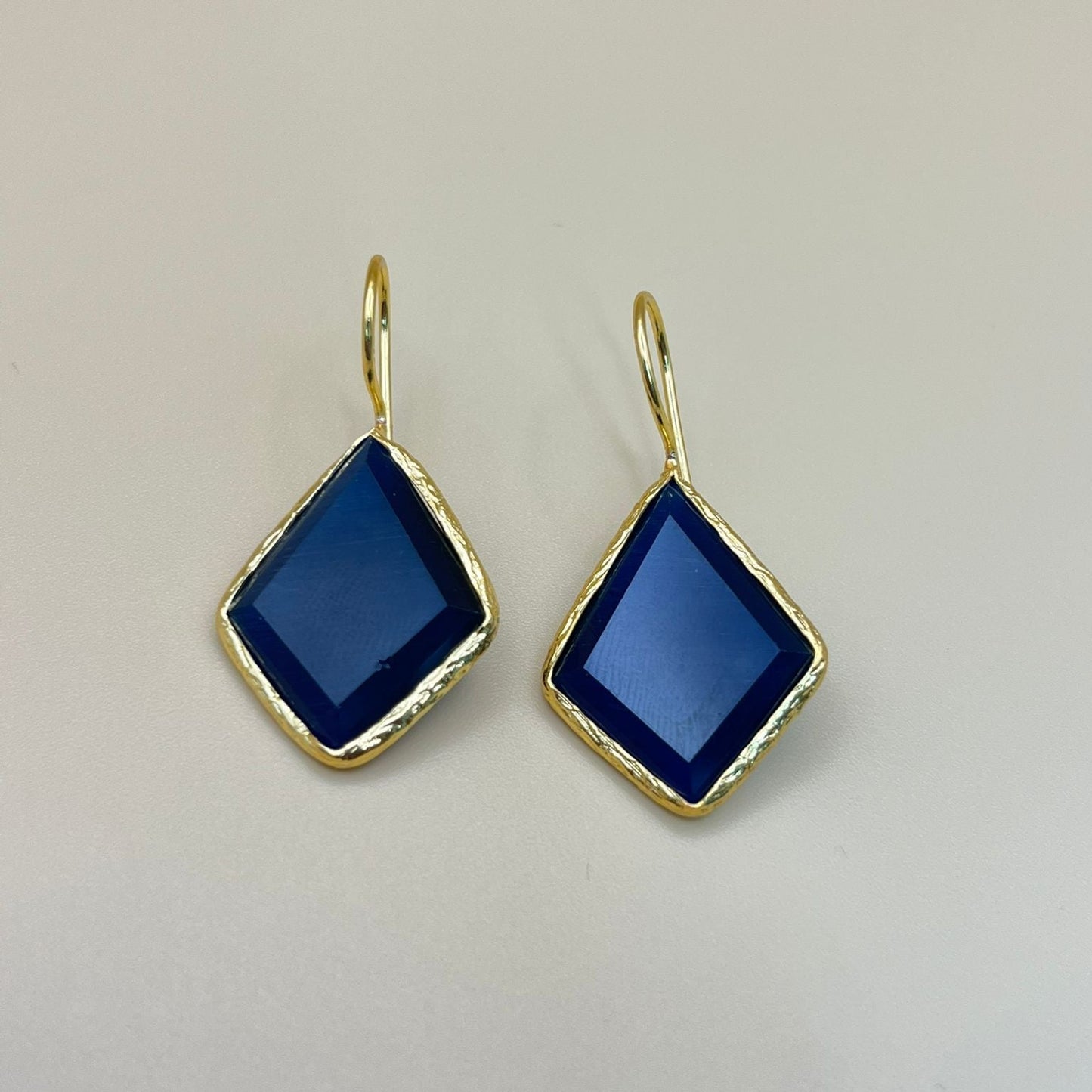 Diamond Glow – Gold-Plated Earrings with Natural Gemstone | PARNIN Fashion