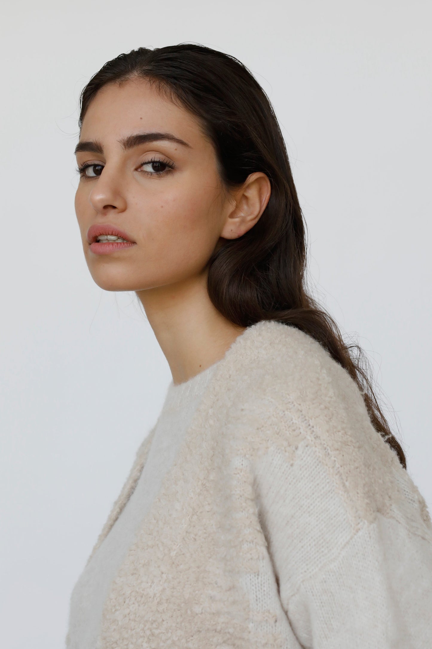 Naty - Cardigan Boucle' in Lana e Alpaca