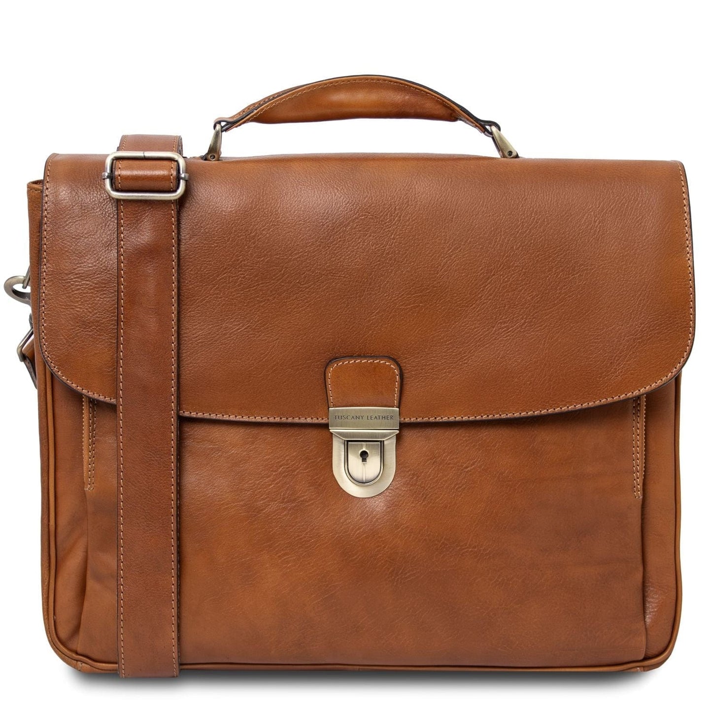 Alessandria - Matte leather multi compartment TL SMART laptop briefcase | TL142067